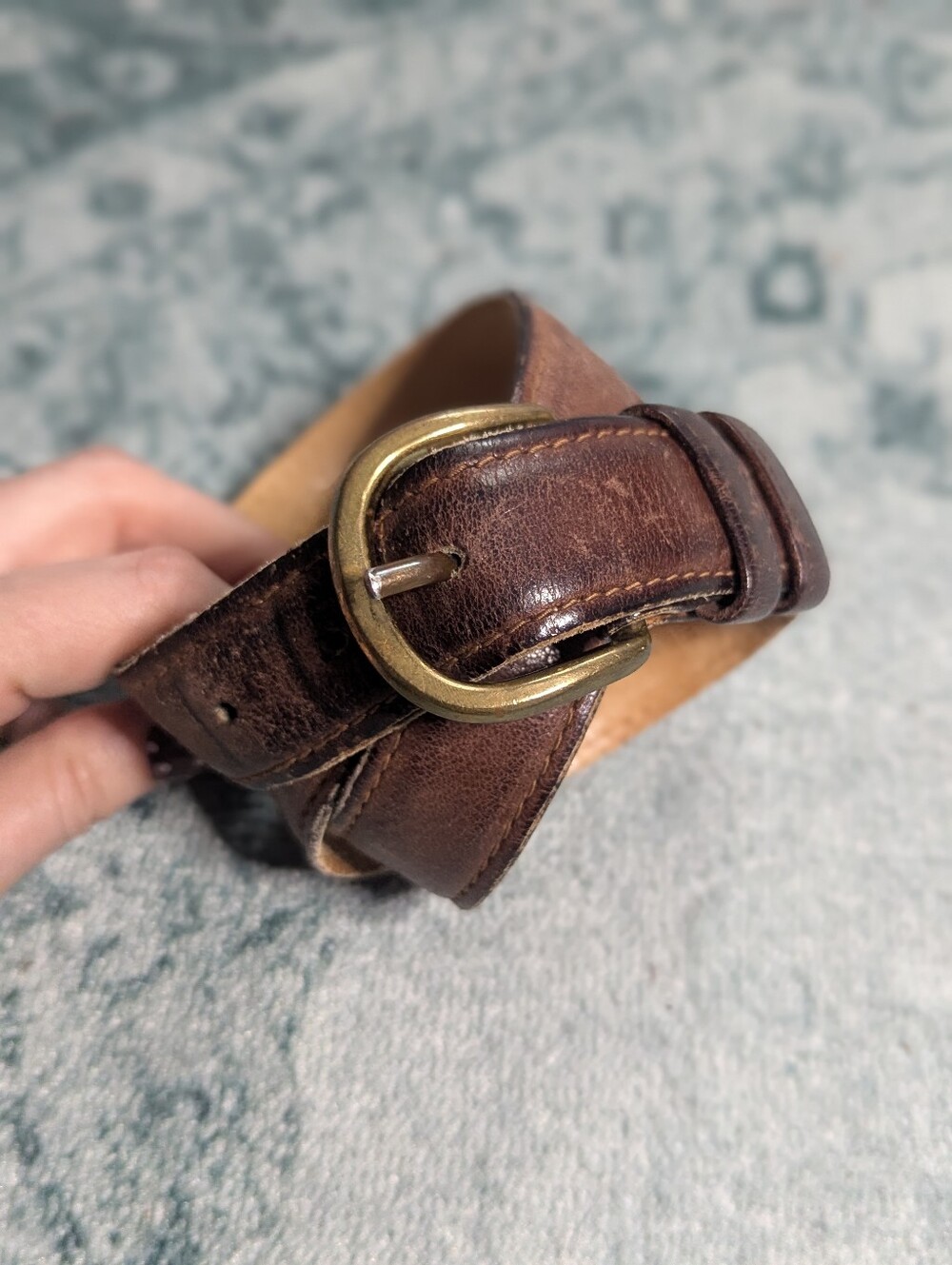 Levi's Brown Leather Belt with Brass Buckle